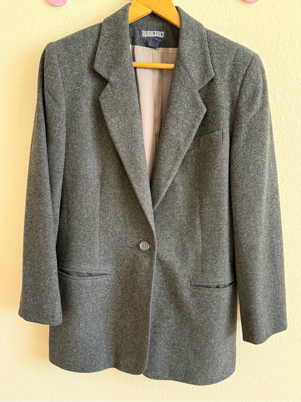 Lands' End Gray Single-Button Women's Blazer Size 12